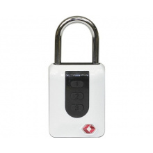Biometrický visací zámek RV.TSA.ZW na otisk prstu s možností zadání i číselného kódu, barva bílá lesklá