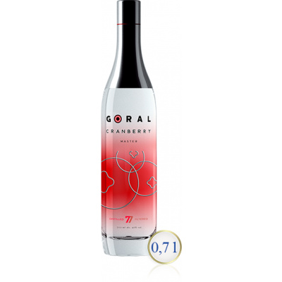 Vodka Goral Master 0,7l 40% obj. ochucená Příchť: Brusinka