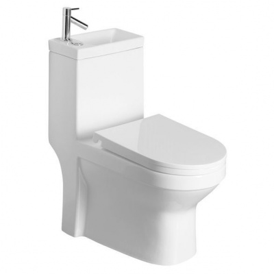 Aqualine Hygie Kombi WC s integrovaným umývátkem, vario odpad, bílá PB104W