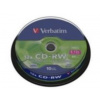 10ks CD-RW 700MB Verbatim 8-12x High Speed / Spindl (43480)