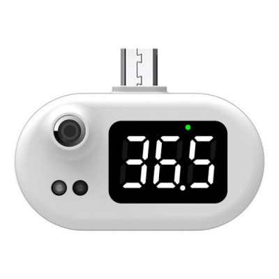MISURA chytrý mobilní teploměr s micro USB Teploměr, bezkontaktní, mobilní, OLED displej, 1-8cm, 1s, odchylka 0,2°C, měření 32°C-42°C, microUSB, bílý P21CW02