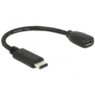 687837 - DeLock Delock adapter kabel USB Typ-C™ 2.0 samec > USB 2.0 typ Micro-B samice 15 cm černý - 65578