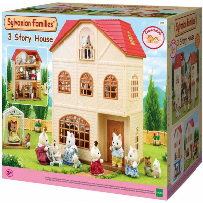 Dům třípatrový doplněk k herním sadám Sylvanian Families v krabici