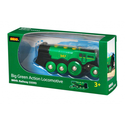 BRIO Lokomotiva elektrická zelená na baterie doplněk k vláčkodráze Světlo Zvuk