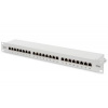 DIGITUS CAT 5e, patch panel, stíněný, 24portový RJ45, 8P8C, LSA, 1U, montáž do racku, šedý, (DN-91524S)