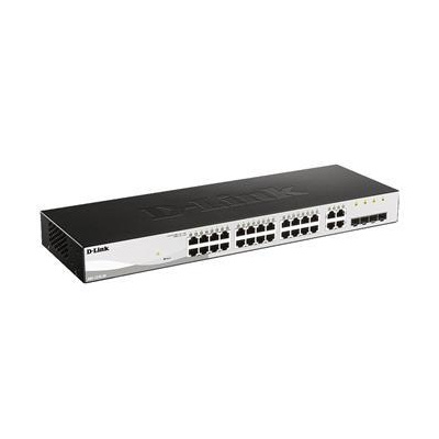 D-Link DGS-1210-24 28-port Gigabit Smart Switch, 24x GbE, 4x RJ45/SFP, fanless