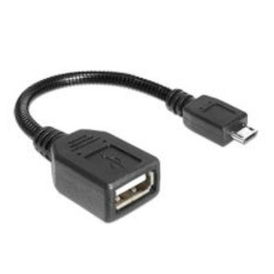 DeLock adaptér USB micro B samec na USB 2.0 A samice / flexibilní / husí krk / OTG / 18cm (83293)