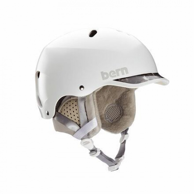 Bern helma Lenox - satin white/grey trim velikost S