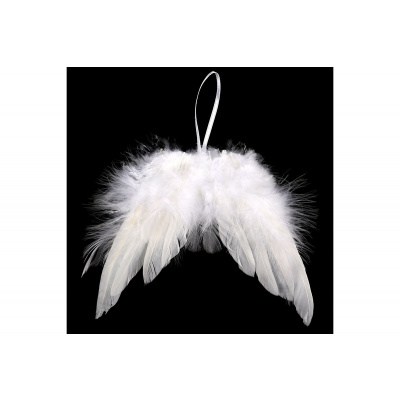 Andělská křídla z peří , barva bílá, baleno 12 ks v polybag Cena za 1 ks AK6108-WH