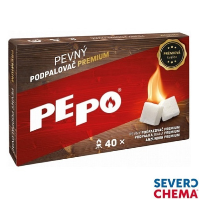 SEVEROCHEMA® PE-PO® pevný podpalovač PREMIUM, 300 g, 40 podpalů