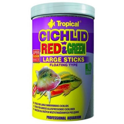 Tropical Cichlid Red & Green Large sticks 250 ml/75 g
