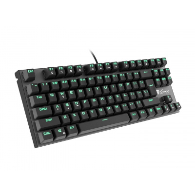 Mechanická herní klávesnice GENESIS THOR 300 TKL, US layout, zelené podsvícení, Outemu Blue switch (NKG-0945)