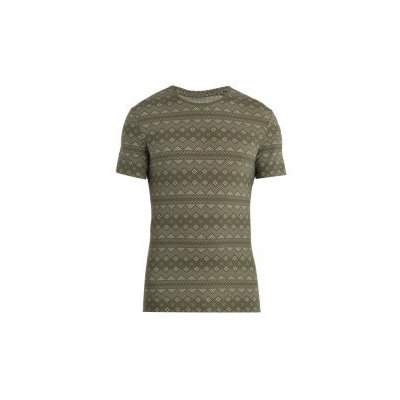 Icebreaker Mens Merino 150 Anatomica SS Crewe First Snow, Loden/Snow/Aop