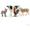 * Schleich 42385 set domácí zvířatka - ovce, oslík, kráva, kohout 4 ks