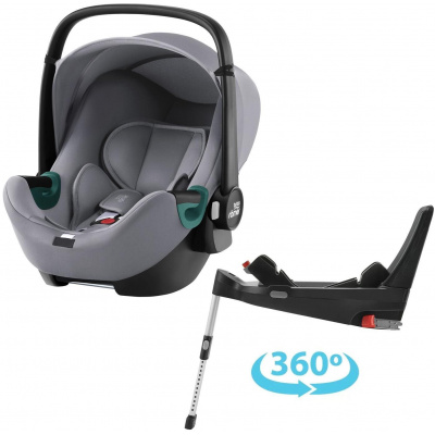 Autosedačka Britax Römer Baby-Safe 3 i-Size se základnou Flex Base 5Z Bundle Frost Grey (4000984815351)