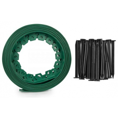 Bradas Plastový obrubník 40 mm 10 m s kolíky Green EASY BORDER