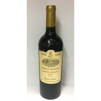 Wine Man Merlot Reserve 0,75l 13,5% Dry Red Wine (holá láhev)