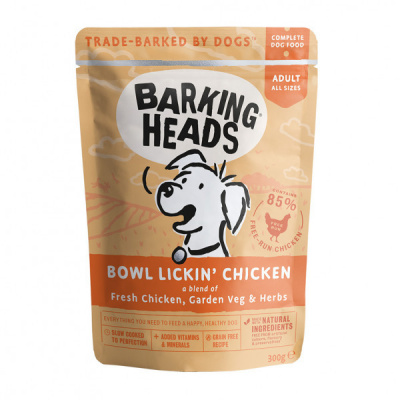 Pet Food (UK) Ltd - WET BARKING HEADS Bowl Lickin’ Chicken kapsička 300g