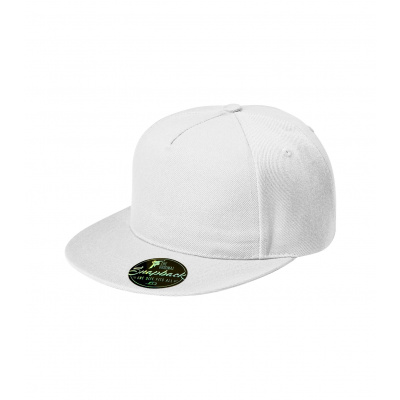 Rap 5P čepice s rovným kšiltem 301 MALFINI bílá nastavitelná + Prodloužená možnost vrácení zboží do 30 dnů