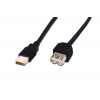 Digitus USB kabel prodlužovací A-A, 2xstíněný, měď, 3m, černý - AK-300202-030-S