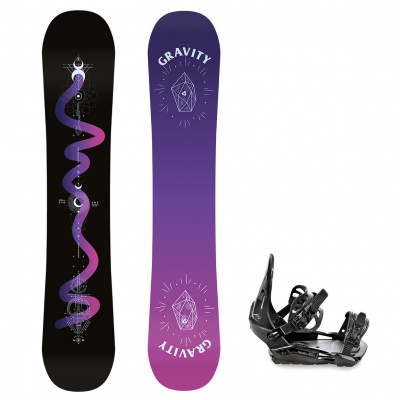 Gravity snowboards Snowboard komplet Gravity Sirene black 23/24 + vázání S230 black Velikost: 156 cm, Velikost vázání: S/M