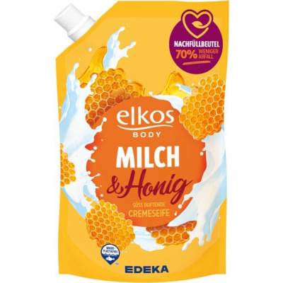 Elkos Mléko a med - tekuté mýdlo náhradní náplň 750 ml - originál z Německa