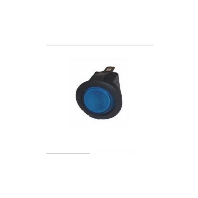 Vypínač kolébkový kulatý pr.23, modře podsvícený, 12V 14557