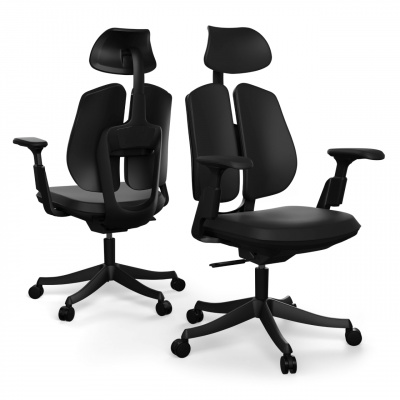 Ergonomická kancelářská židle Liftor Active, černá (pravá kůže) 16220