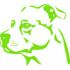 SAMOLEPKA Pes 134 levá Stafordširský bulteriér (04 - zelená kawasaki) NA AUTO, NÁLEPKA, FÓLIE, POLEP, TUNING, VÝROBA, TISK, ALZA