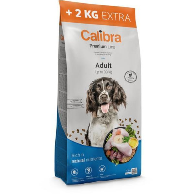 Samohýl Calibra Dog Premium Line Adult Chicken 12 kg + 2 kg