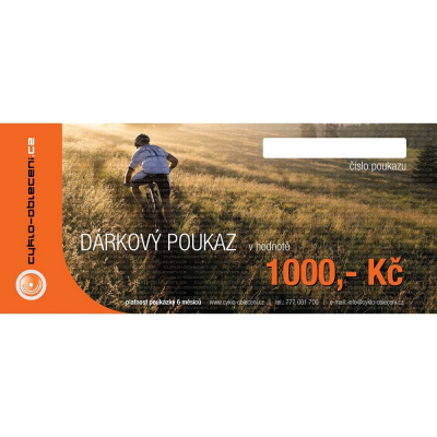 Cyklo-obleceni.cz Dárkový poukaz Varianta: 1000Kč