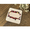 Svatba-eshop Nápojový tácek hranatý - jmenovka s bordovými květy