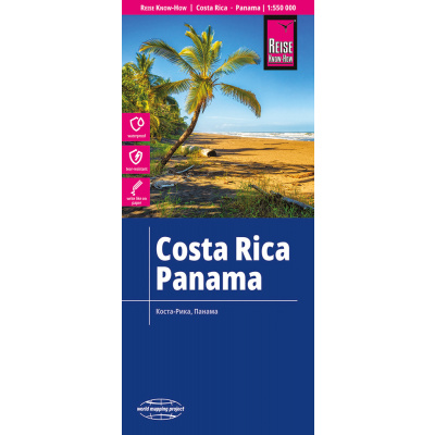 Reise Know-How Verlag mapa Costa Rica, Panama 1:550 t. voděodolná