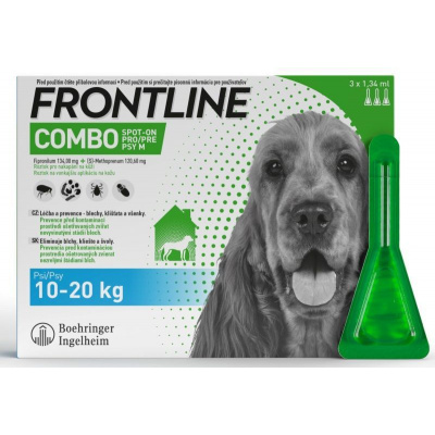 FRONTLINE COMBO spot-on pro psy M (10-20kg) 3x1,34ml