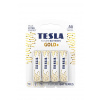 Alkalické baterie Tesla GOLD+ - 1,5V, LR6, typ AA, 4 ks