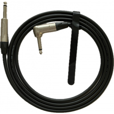 Trsej - Nástrojový / kytarový kabel se stříbrnými konektory Jack 6,3 rovný / úhlový (NEUTRIK NP2X / NP2RX) Délka: 6m