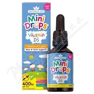 Natures AID Vitamín D3 kapky pro děti 400 IU 50 ml