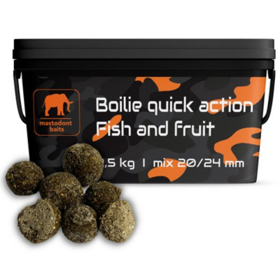 Mastodont Baits boilies quick action Fish and Fruit mix 2,5 kg 20/24 mm