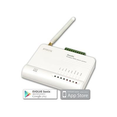 EVOLVEO Sonix - bezdrátový GSM alarm (4 ks dálk. ovl.,PIR čidlo pohybu,čidlo na dveře/okno,externí repro,Android/iPhone ALM301