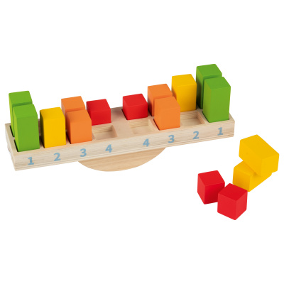 Playtive Dřevěná duhová motorická hračka Montessori (balanční hra se závažími)