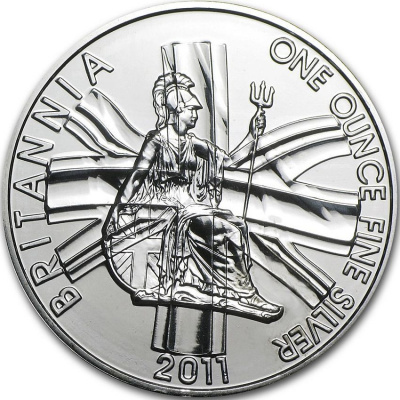 Royal Mint UK British Britannia stříbrná mince 1oz 2011
