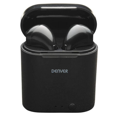 Bezdrátová sluchátka Denver TWE-36MK3 / Bluetooth 5.0 / 400 mAh / mikrofon / černá