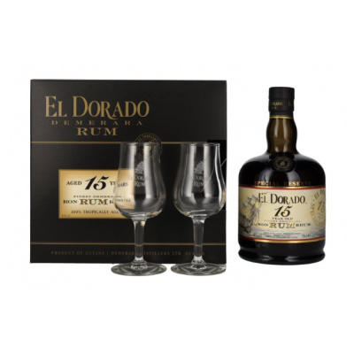 EL DORADO 15Y+2xSKLO 43% 0,7l (karton)