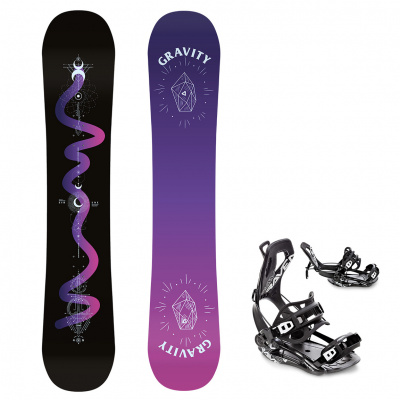 Gravity snowboards Snowboard komplet Gravity Sirene black 23/24 + vázání Fastec FT360 black Velikost: 154 cm, Velikost vázání: L