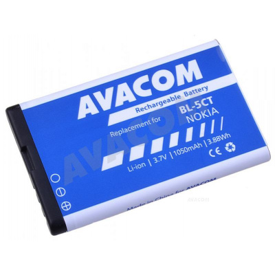 281984 - Avacom AVACOM Náhradní baterie do mobilu Nokia 6303, 6730, C5, Li-Ion 3,7V 1050mAh (náhrada BL-5CT) - GSNO-BL5CT-S1050A