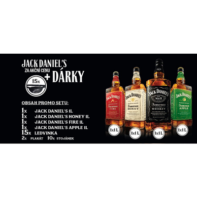 Americká whiskey Jack Daniel´s promo set + 15 ledvinka