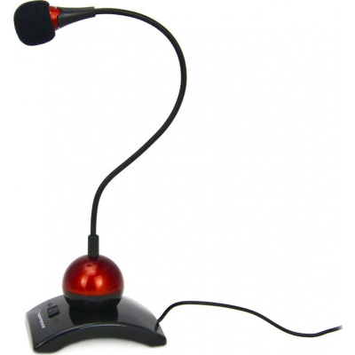 Esperanza EH130 CHAT stolní mikrofon s ohebným ramenem a vypínačem - červený