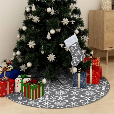 Petrashop Luxusní podložka pod vánoční stromek s punčochou šedá 90 cm Šedá330281