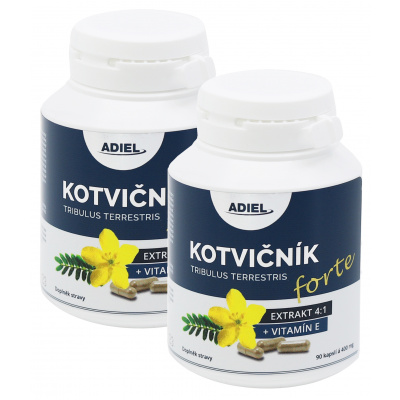 Adiel Kotvičník zemní Forte s vitamínem E 90 cps. 2 balení: 2x90 kapslí
