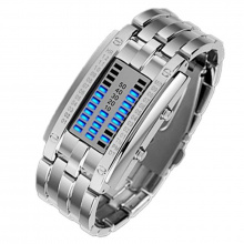 Pánské binární led hodinky z nerezu + dárek Mini stylus pro kapacitní displeje zdarma